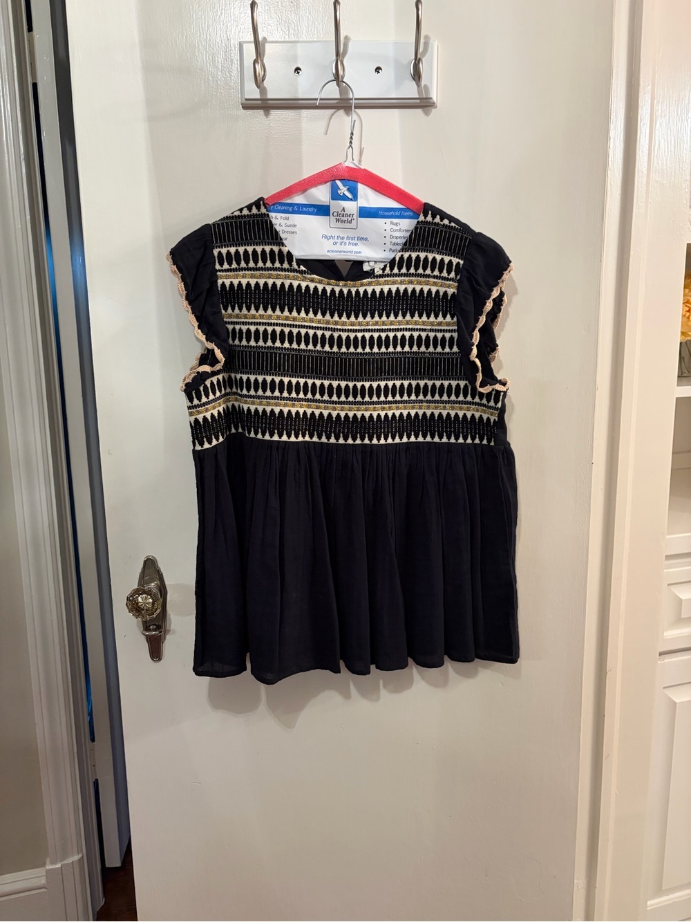 THML Black Flowy Top, M